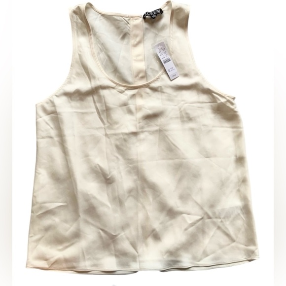 NWT J.Crew Sleeveless Shell top in Everyday Crepe Ivory Sz M BP574 - Picture 5 of 7